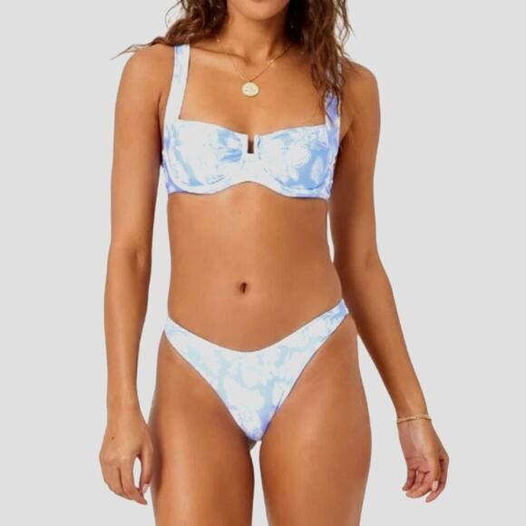 L*Space Eco Chic Econyl Camellia Bikini Top Small - Picture 1 of 9